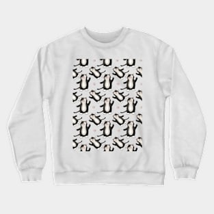 Black & White Cat Paw Print Pattern by Kate VanFloof Crewneck Sweatshirt